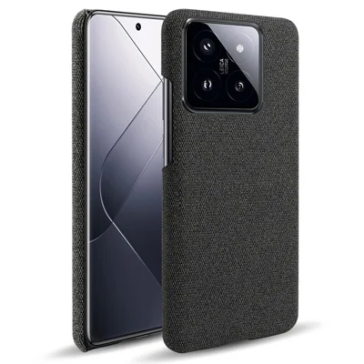 Slim Smartphone Cover for Xiaomi 14 Case Shockproof Cloth+PC Phone Shell - Black