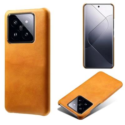 Для Xiaomi 14 Pro Slim-Fit PU Leather + PC Calf Texture Case Protective Phone Cover - Orange