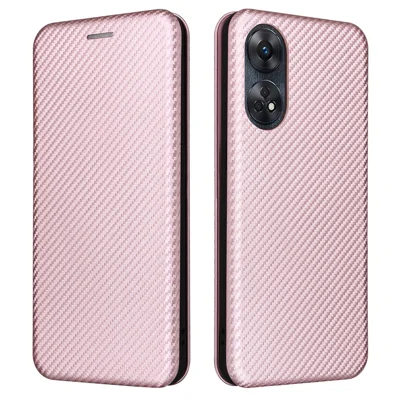 For Oppo Reno8 T 4G Case Card Holder Stand PU Leather Phone Cover - Rose Gold