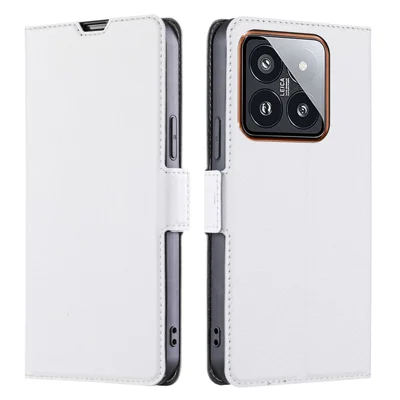 For Xiaomi 14 Pro Case Stand Card Slot Leather Phone Cover - White