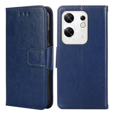 For Infinix Zero 30 4G Case Textured Leather Stand Wallet Phone Cover - Sapphire