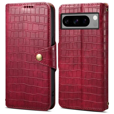 For Google Pixel 8 Pro Case Stand Wallet Phone Leather Cover - Red