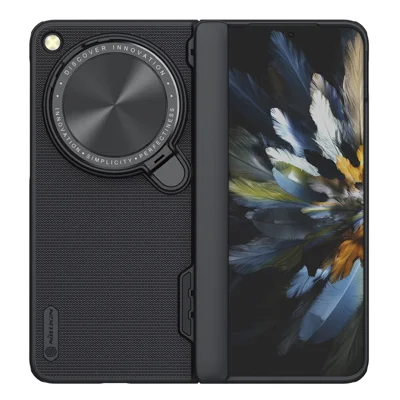 NILLKIN Super Frosted Shield Prop dla Oppo Find N3 5G / OnePlus Open, etui z pokrywą obiektywu aparatu i podstawką - Czarny