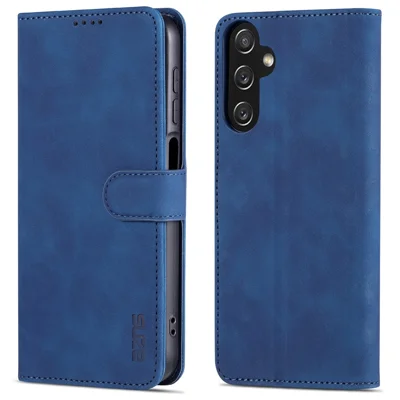 AZNS voor Samsung Galaxy A15 4G mobiele telefoonhoesje Anti-kras PU leer portemonnee telefoonhoes - Blauw