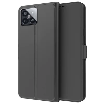 Pour Xiaomi 14 Étui en cuir pour téléphone Porte-carte Fermeture magnétique Couvercle - Noir