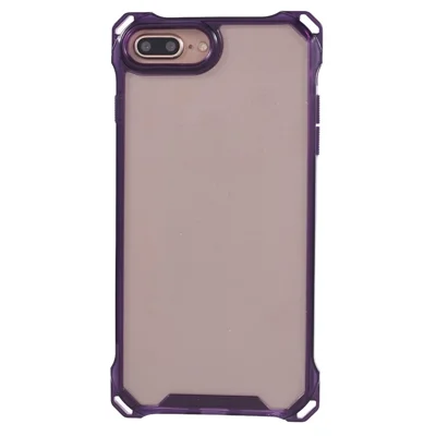 For iPhone 7 Plus / 8 Plus / 6 Plus / 6s Plus Case Four Corner Anti-Drop Phone Cover - Transparent Purple