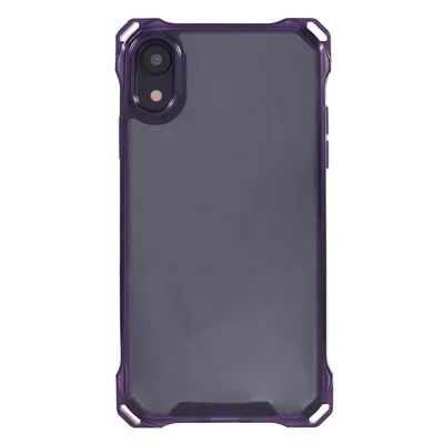 For iPhone XR 6.1 inch Case Anti-drop TPU+Acrylic Phone Back Cover (Big Rear Lens Hole) - Transparent Purple