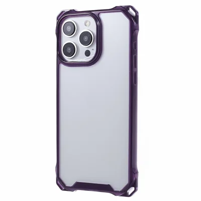 For iPhone 14 Pro Clear Phone Case TPU+Acrylic Anti-Scratch Cover - Transparent Purple
