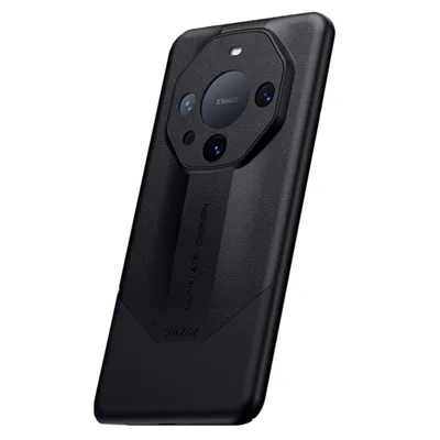 SULADA For Huawei Mate 60 Pro Case PC Coated with PU Leather Anti-fall Cell Phone Shell - Black