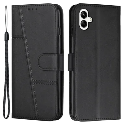 Für Samsung Galaxy A05 4G Lederhülle Magnetischer Verschluss Wallet Flip Phone Cover - Schwarz