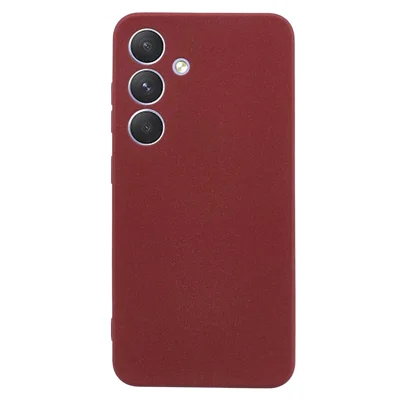 Obudowa na Samsung Galaxy S24 z przezroczystego TPU z matową powłoką z obu stron - czerwony wino