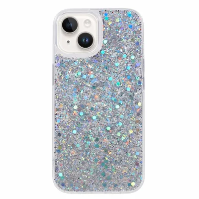 Für iPhone 14 Case Glitter Soft TPU Smartphone Cover - Silber