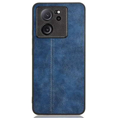 For Xiaomi 13T / 13T Pro / Redmi K60 Ultra Case Anti-Drop Cowhide Texture PU+TPU+PC Phone Cover - Blue