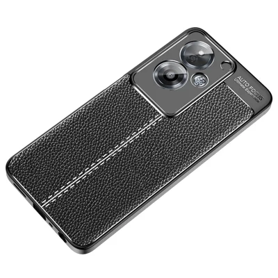 For Oppo A79 5G / A2 5G Case Shock Absorbing Litchi Texture TPU Phone Cover - Black