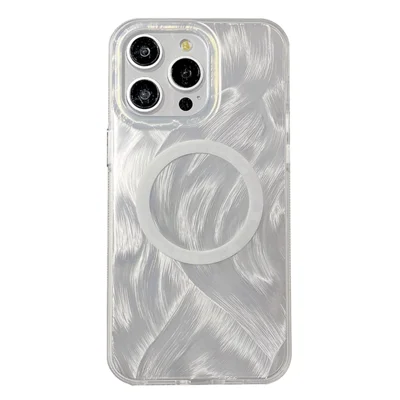 XUNDD For iPhone 14 Pro Case Compatible with MagSafe TPU+Acrylic Shell Pattern IMD Phone Cover - White