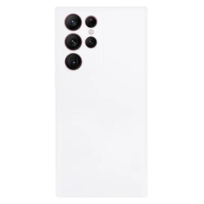 Voor Samsung Galaxy S22 Ultra 5G hoesje Matte TPU beschermhoes (Precieze uitsparingen) - Doorzichtig wit