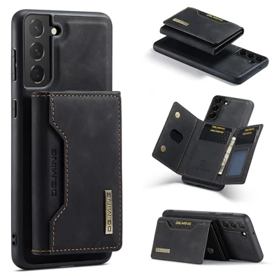 DG.MING M2 Series for Samsung Galaxy S24+ Case Magnetic Wallet Detachable Phone Cover  - Black