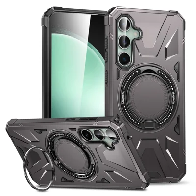 For Samsung Galaxy A15 5G Case Shock Absorbing TPU+PC Magnetic Smart Phone Cover - Grey