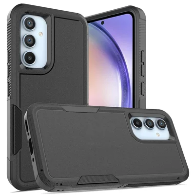 Für Samsung Galaxy A54 5G Handyhülle PC+TPU Fallschutz Cover - Schwarz