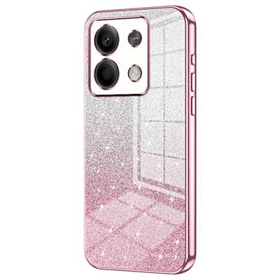 For Xiaomi Redmi Note 13 5G Glitter Design TPU Cover Præcise Udsparinger Mobiltelefonbeskyttelsesdæksel - Pink