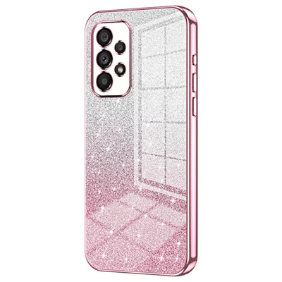 For Samsung Galaxy A53 5G Phone Case Electroplated Soft TPU Precise Cutout Back Shell Cover - Pink