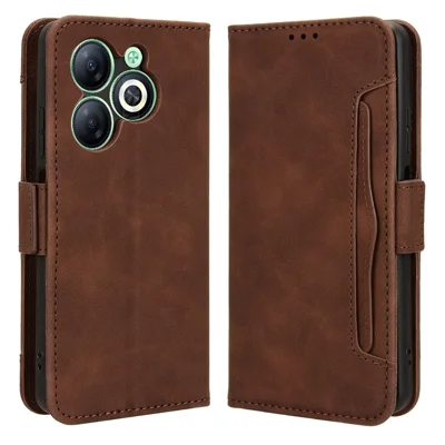For Infinix Smart 8 4G X6525 / Smart 8 HD 4G Case Anti-Collision Multiple Card Slots Cell Phone Guard Cover - Brown