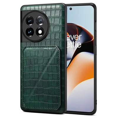 For OnePlus 11R 5G / Ace 2 5G Cell Phone Cases Leather+PC+TPU Shell with Hidden Card Slot - Green