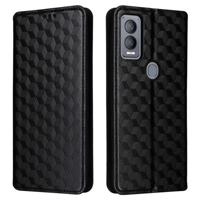 For Cricket Magic 5G / AT&T Propel 5G Leather Case Stand Magnetic Closure Phone Cover - Black