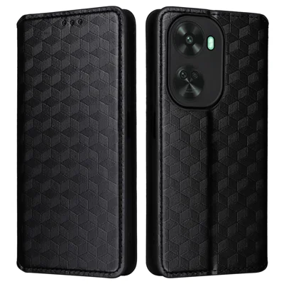 Capa de Visualização com Suporte para Huawei nova 11 SE / nova 12 SE 4G, Capa para Telemóvel com Estampa de Padronagem em Losango - Preto