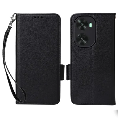 For Huawei nova 11 SE / nova 12 SE 4G Leather Wallet Case Magnetic Folio Phone Cover with Stand - Black