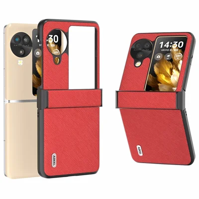 ABEEL For Oppo Find N3 Flip 5G Hinge Protection Case Non-Slip Phone Cover - Red