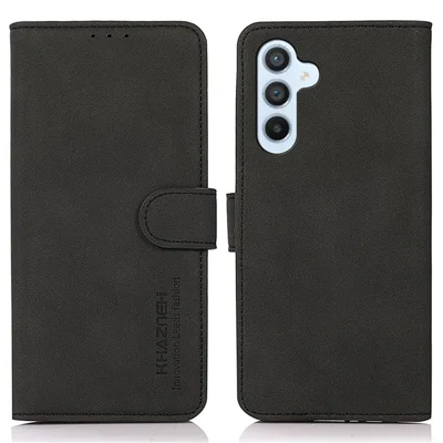 KHAZNEH til Samsung Galaxy A35 5G TPU+PU Læder Wallet Stående Beskyttelsesdæksel - Sort