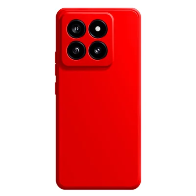 For Xiaomi 14 Soft TPU Case Straight Edge Anti-fall Shockproof Phone Cover - Red