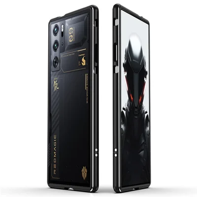Handyhülle mit Stoßleiste für ZTE nubia Red Magic 10 Pro+ 5G / 10 Pro 5G / 9 Pro 5G / 9 Pro+ 5G – Schwarz / Silber