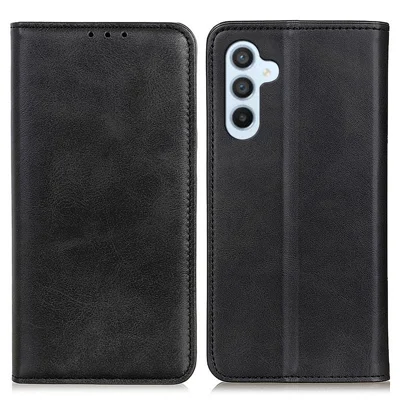 For Samsung Galaxy A35 5G Split Leather Wallet Case Full Body Protective Phone Cover - Black
