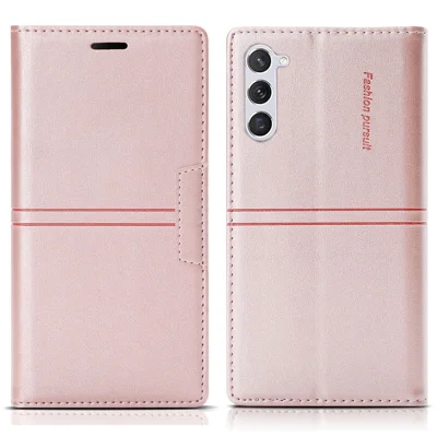 Für Samsung Galaxy S24 Lederetui Anti-drop Wallet Handyhülle - Rose Gold