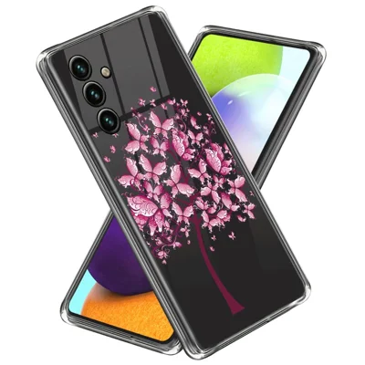 For Samsung Galaxy A55 5G Case Slim TPU IMD Pattern Printed Phone Cover - Pink Flowers
