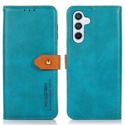 KHAZNEH voor Samsung Galaxy A55 5G hoesje Anti-kras PU leer telefoon beschermmantel - Blauw