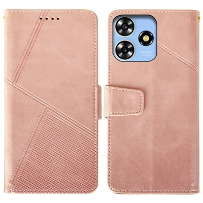 IDEWEI For ZTE Blade A73 Classic Calf Leather Case Phone Cover Wallet - Pink