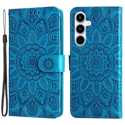 Phone Shell for Samsung Galaxy A35 5G Case Imprinted Wallet PU Leather Cover - Blue