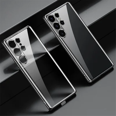 SULADA For Samsung Galaxy S24 Ultra Case Ultra-Thin Electroplated Clear Phone Cover - Black