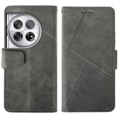 IDEWEI For OnePlus 12 5G Magnetic Case Leather	Calf Texture Shockproof Wallet Phone Cover - Black