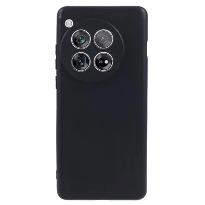 For OnePlus 12 5G Case Drop-resistant Glossy TPU Phone Back Shell with Precise Lens Cutouts - Black