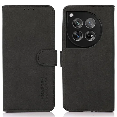 KHAZNEH Per OnePlus 12 5G Custodia Portafoglio Custodia Protettiva in Pelle - Nera