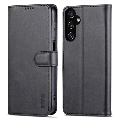 AZNS For Samsung Galaxy A35 5G Leather Phone Case Wallet Flip Phone Cover - Black