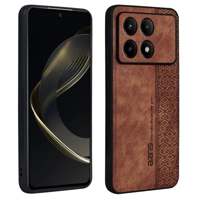 AZNS For Xiaomi Redmi K70E 5G / Poco X6 Pro 5G Phone Case Stylish Imprinted Texture Cover - Brown
