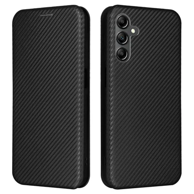 For Samsung Galaxy A15 4G / 5G Phone Case PU Leather Cover Card Slots - Black