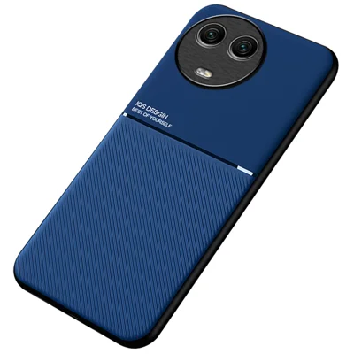 Phone Cover for Realme 11 5G (Global) / 11x 5G , Back Case with Magnetic Holder Metal Sheet - Blue