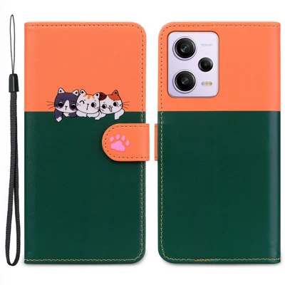 For Xiaomi Poco X5 Pro 5G / Note 12 Pro Speed 5G / Note 12 Pro 5G Phone Case Leather Flip Cover - Blackish Green