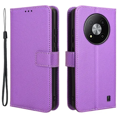 For ZTE Blade A73 Pro 5G / A73 5G / Optus X Pro 5G Leather Case Flip Wallet Phone Cover Diamond Texture - Purple